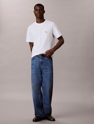 camiseta holgada con logo gráfico en la parte trasera white de hombres 
