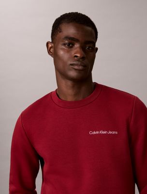 red badstof-fleece sweatshirt met logo voor heren - 