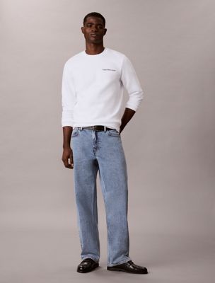 white badstof-fleece sweatshirt met logo voor heren - 