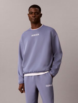 sudadera técnica con bolsillo de secado rápido blue de hombres calvin klein