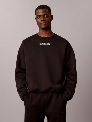 sudadera técnica con bolsillo de secado rápido black de hombres calvin klein