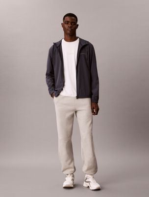 joggers técnicos de punto doble grey de hombres calvin klein