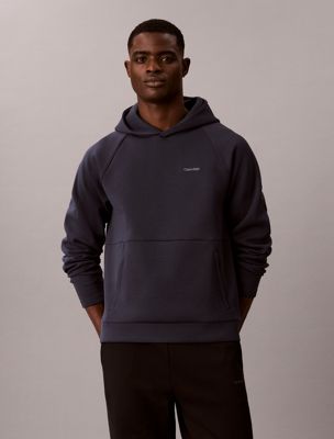 blue performance double-knit hoodie for men ck sport