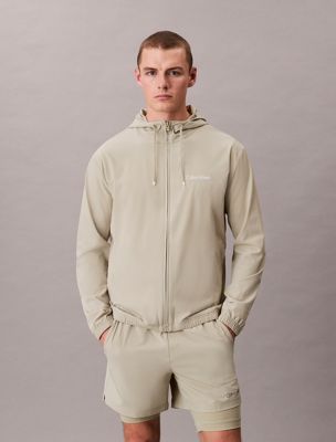 grey wasserabweisender windbreaker mit kapuze für herren - ck sport