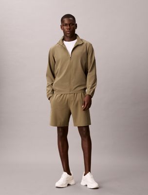 antivento tecnico con zip integrale khaki da uomini ck sport