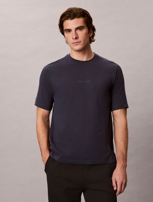 camiseta deportiva de mezcla de algodón técnico blue de hombres ck sport