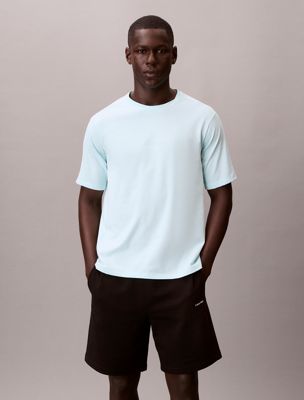 camiseta deportiva de mezcla de algodón técnico blue de hombres ck sport