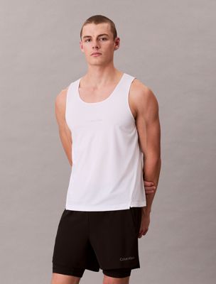 débardeur de sport haute performance à séchage rapide white pour hommes calvin klein sport