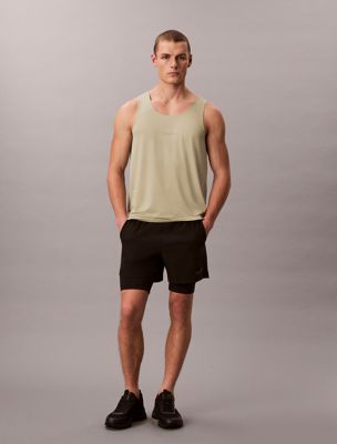 black water-repellent 2-in-1 gym shorts for men ck sport