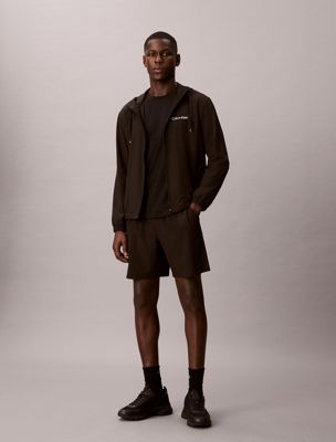 black wasserabweisende, kurze performance-sporthose für herren - ck sport