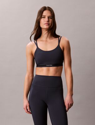 blue low support quick dry sports bra for women ck sport