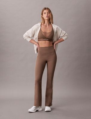 leggings de gymnastique évasés à taille haute et séchage rapide brown pour femmes 