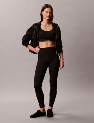 black quick-dry logo high rise 7/8 leggings for women ck sport