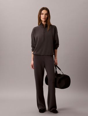 black smooth knit sweatpants for women ck sport