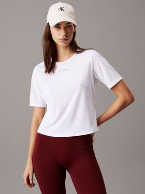 white gym t-shirt for women ck sport