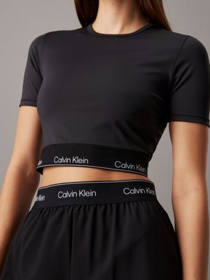 black cropped gym t-shirt for women ck sport