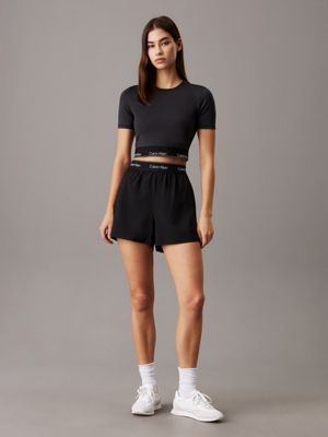 black cropped gym t-shirt for women ck sport