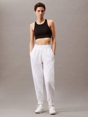 brilliant white fleece joggers for women ck sport