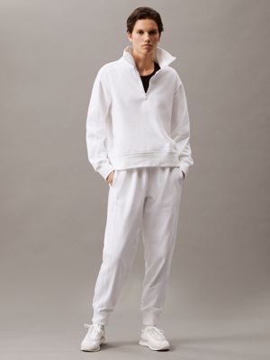 brilliant white fleece joggers for women ck sport