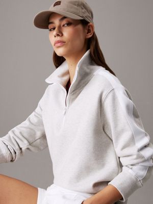 bc01 light grey heather fleece sweatshirt for women ck sport