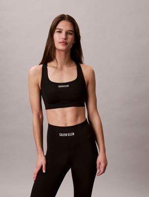 reggiseno sportivo medio impatto ad asciugatura rapida black da donne ck sport