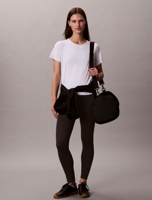 white quick-dry performance gym t-shirt for women calvin klein sport