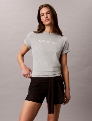 grey breathable quick-dry travel t-shirt for women calvin klein