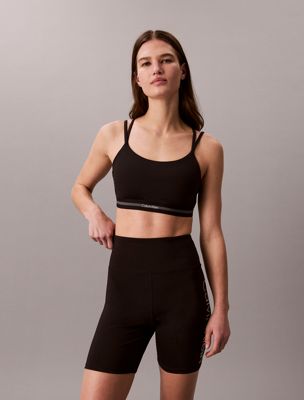 black quick-dry low-impact sports bra for women ck sport