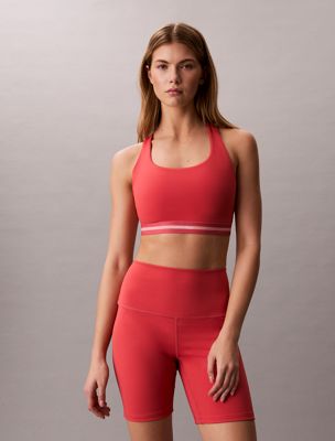 pink quick-dry medium-impact sports bra for women ck sport