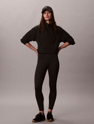 black quick-dry high-rise 7/8 gym leggings for women ck sport