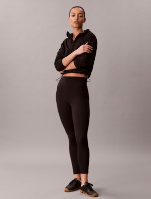 black quick-dry high-rise 7/8 gym leggings for women ck sport
