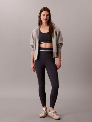 blue quick-dry high-rise 7/8 gym leggings for women ck sport