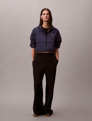 black commuter woven pants for women 
