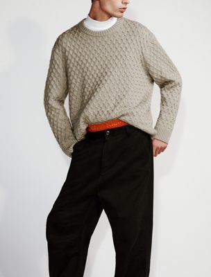 black wide leg chinos for men calvin klein