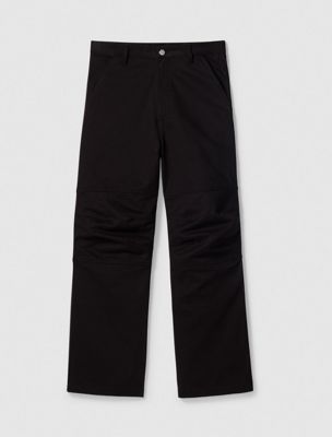 black wide leg chinos for men calvin klein