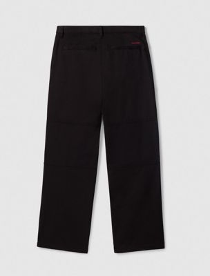 black wide leg chinos for men calvin klein