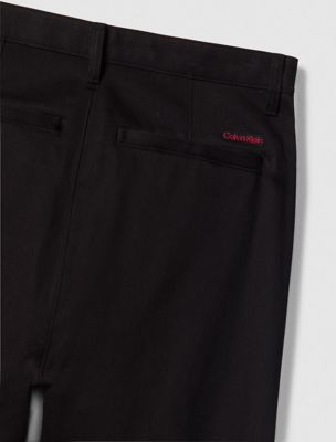 black wide leg chinos for men calvin klein