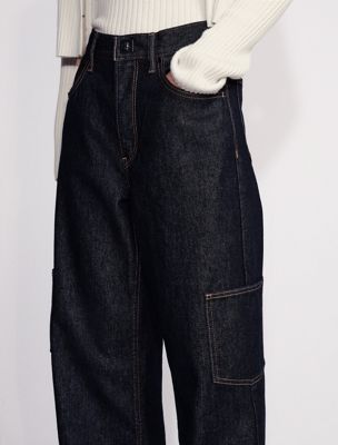 rinse high rise wide leg jeans for women calvin klein