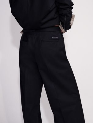 black wool blend tailored trousers for women calvin klein