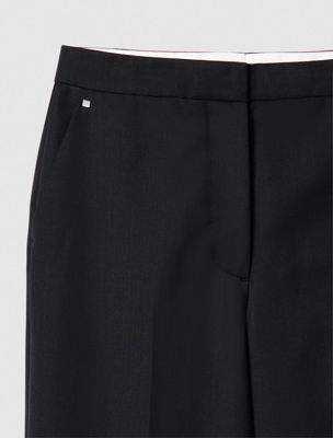 black wool blend tailored trousers for women calvin klein