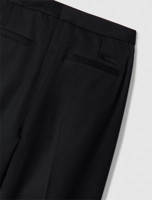 black wool blend tailored trousers for women calvin klein