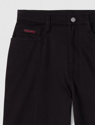 black wide leg cargo trousers for women calvin klein