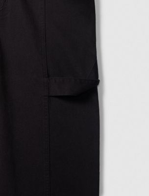 black wide leg cargo trousers for women calvin klein