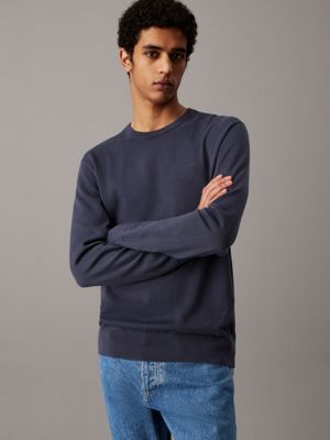 black smooth cotton monogram jumper for men calvin klein jeans