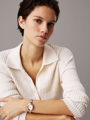 montre - twisted bezel silver pour femmes calvin klein