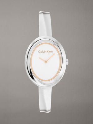 silver watch - twisted bezel for women calvin klein