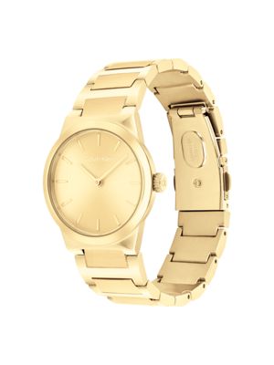 gold gold plated steel bracelet watch for women calvin klein