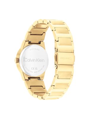 gold gold plated steel bracelet watch for women calvin klein