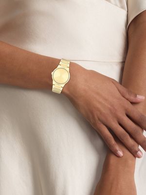 gold gold plated steel bracelet watch for women calvin klein