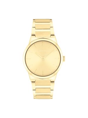 gold gold plated steel bracelet watch for women calvin klein